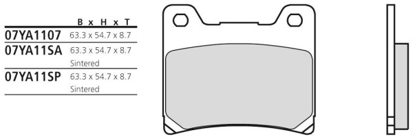 Brembo Bremsbeläge SP Sintermetall ABE Yamaha hinten 07YA11SP