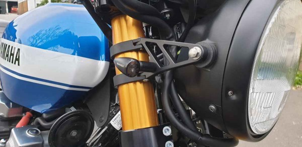 Scheinwerferhalter CNC-gefräst kurz Set, mit Standrohrklemmen